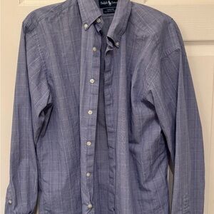 Ralph Lauren Men’s Blue Plaid Button-Down Shirt Marlowe